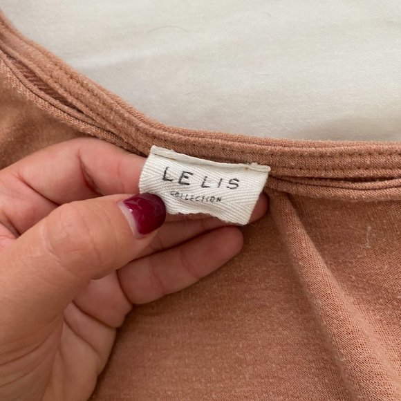 Soft brown one shoulder tie crop top - Picture 2 of 3